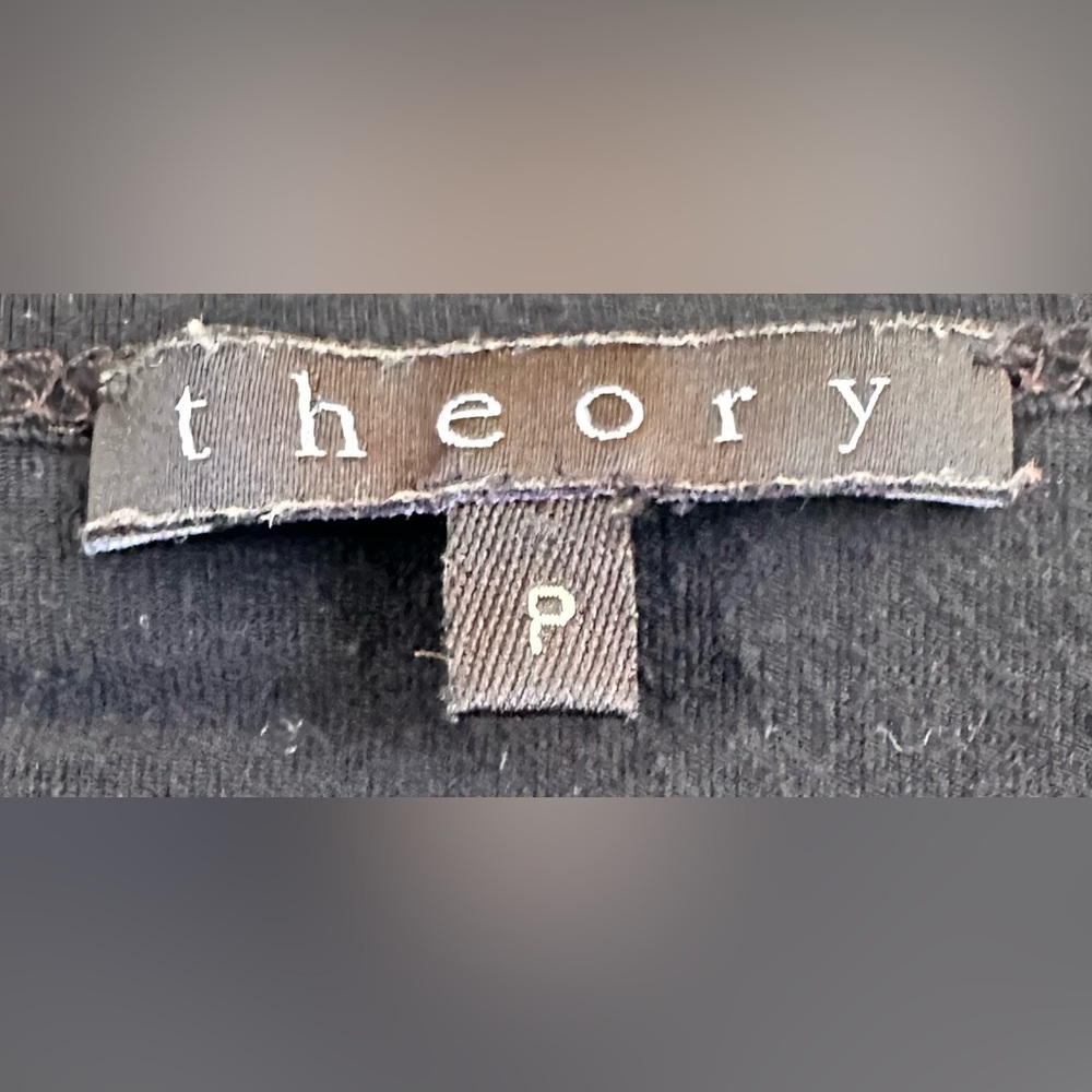 LADIES Theory Vintage Black Stretch Fitted Short Sleeve Blouse Shirt - Petite - Picture 8 of 11